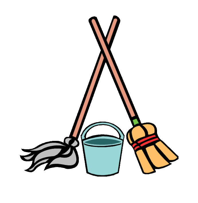 Mop clipart animated. And broom 