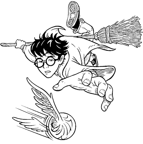 Broom clipart besom. Coloring harry plays quidditch