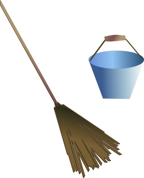 Broom clipart bucket. Clip art free vector