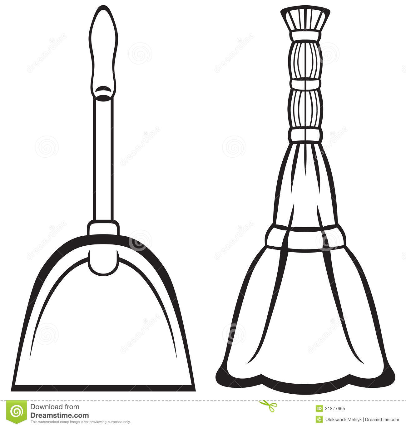 broom clipart coloring page