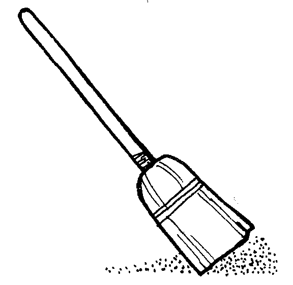 broom clipart colouring page