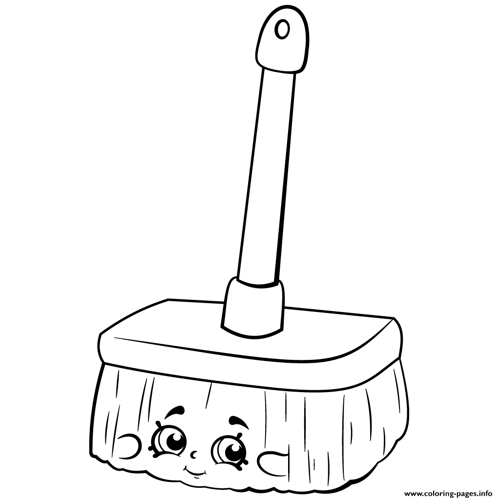broom clipart colouring page