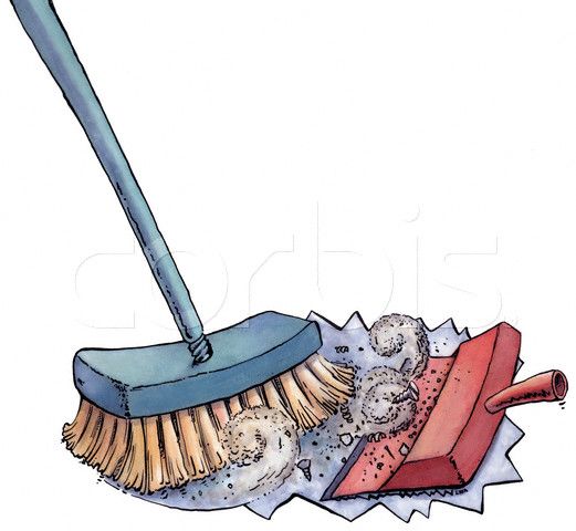 Own a clean house. Broom clipart dusting
