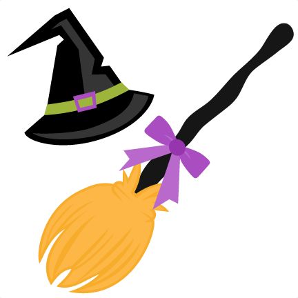 broom clipart witch hat
