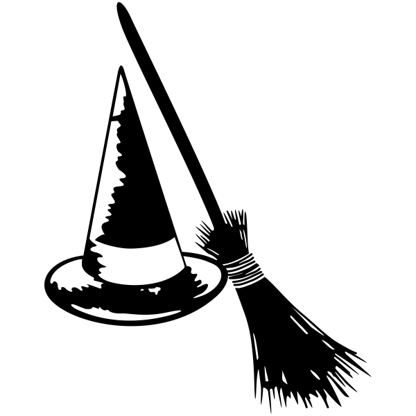 Broom clipart witch hat. S and craft stamp
