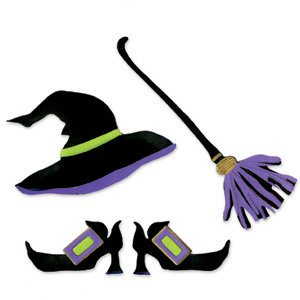 Broom clipart witch hat. Sizzix originals die cutting