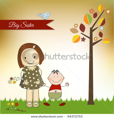 Clip art picture of. Brother clipart two little