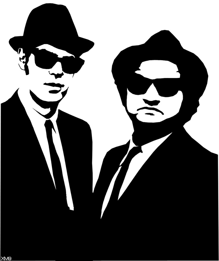 Brothers clipart silhouette. Blues 