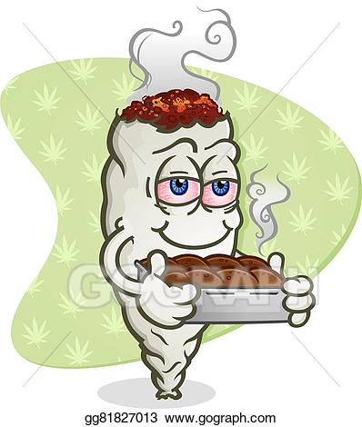 Eps illustration marijuana brownies. Brownie clipart cartoon