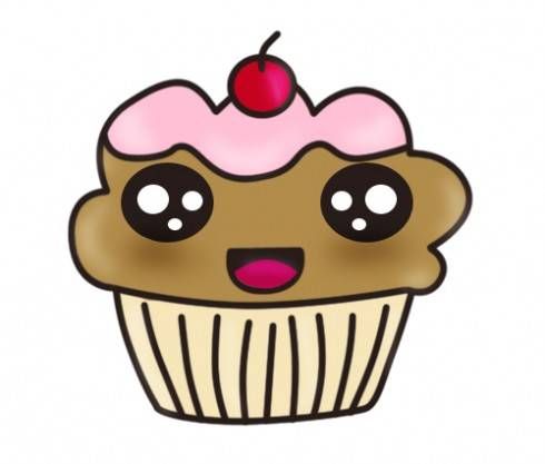 Muffin cliparts pinterest drawings. Brownie clipart kawaii