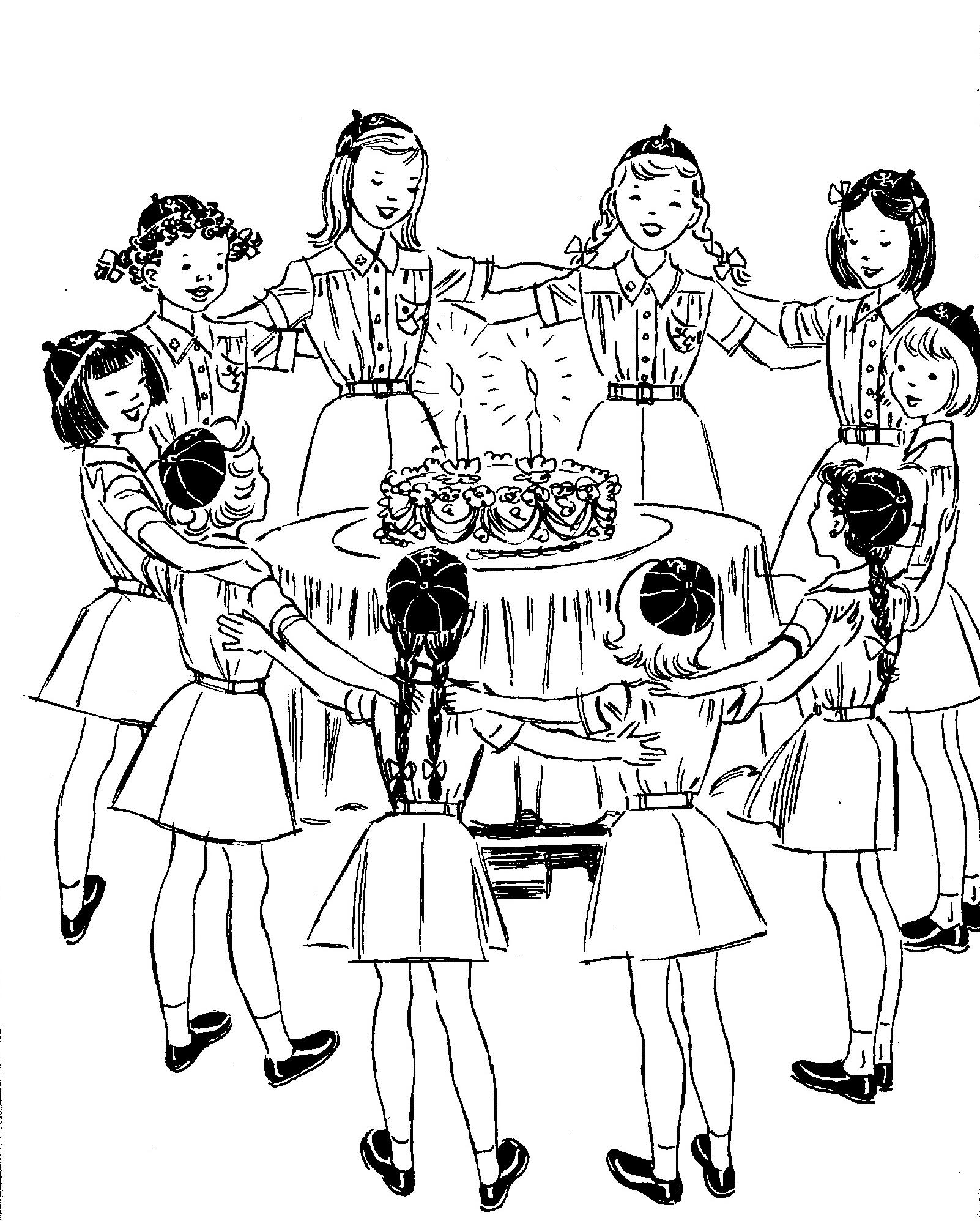 Vintage line drawing at. Brownie clipart old fashioned