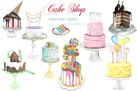 Brownie clipart watercolor. Clip art cakes cake