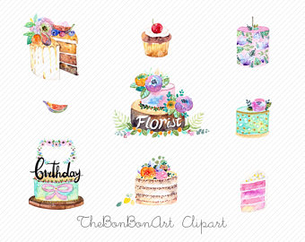 Brownies clipart watercolor. Strawberry cheesecake cake floral