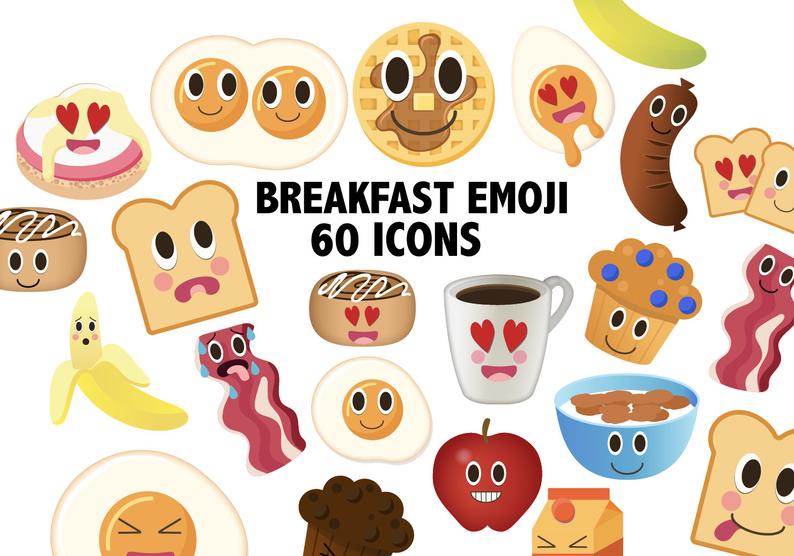 Breakfast emoji kawaii eggs. Brunch clipart breakfastclip