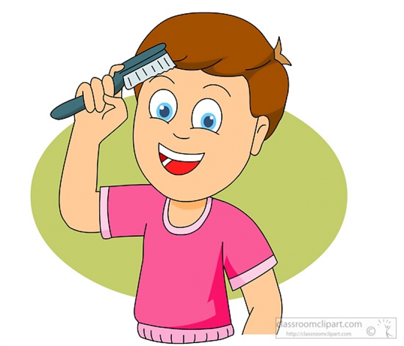 Comb clipart hair done. The brush and kid