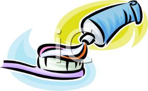 Toothpaste squeezing onto a. Brush clipart tooth paste