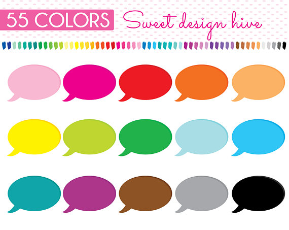 Bubble clipart colour. Speech cloud text 