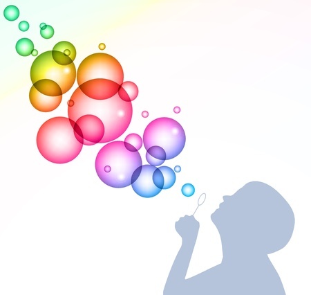 bubble clipart rainbow