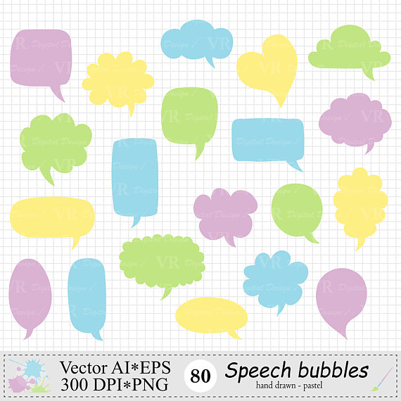 Bubbles hand drawn text. Bubble clipart speech bubble