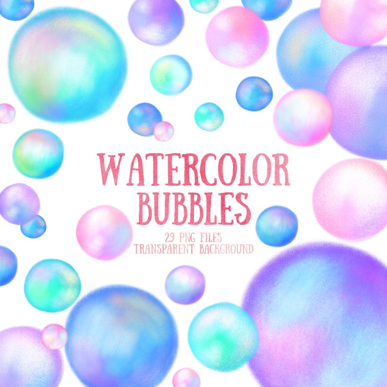 bubbles clipart watercolor