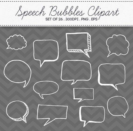 Doodle speech eps instant. Bubbles clipart vector