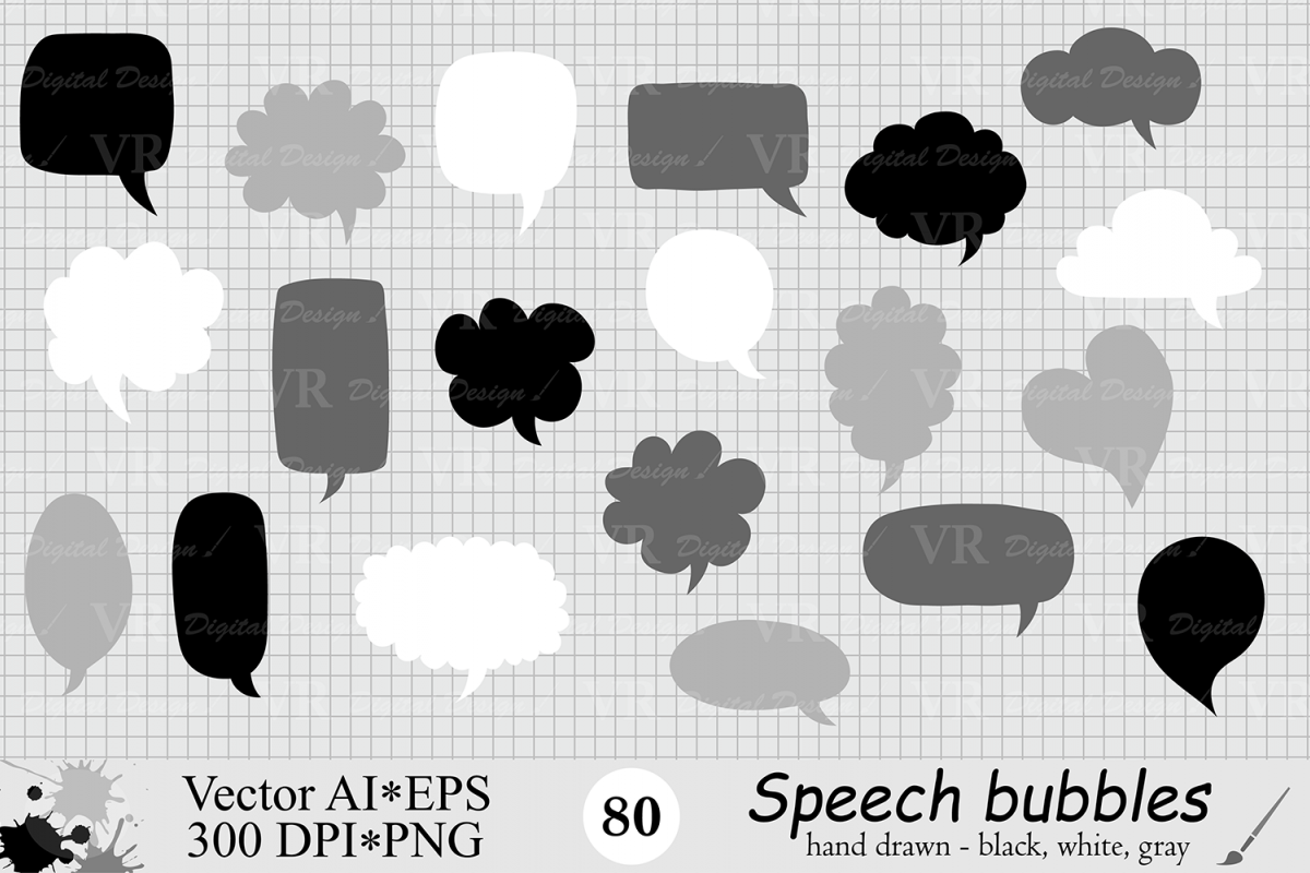 Speech chat design bundles. Bubbles clipart vector