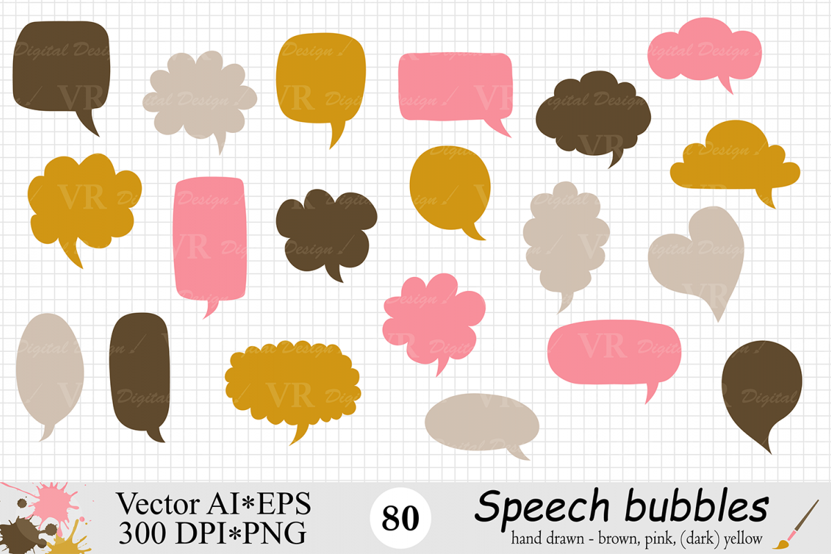 Bubbles clipart vector. Speech chat design bundles