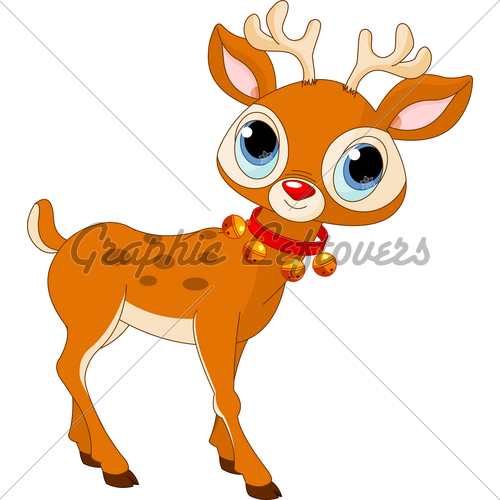 Buck clipart cartoon. Big reindeer 