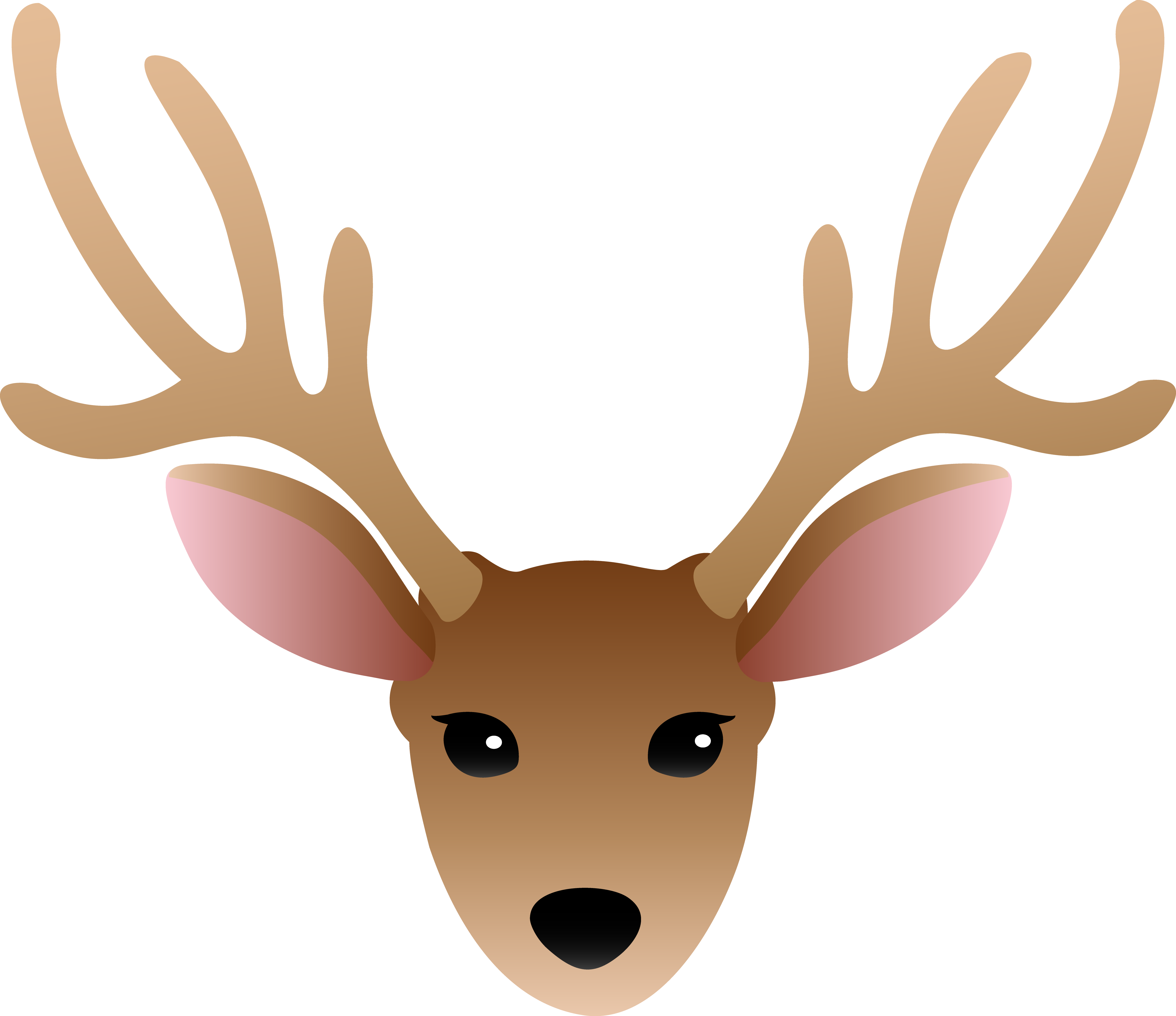 Simple deer pencil and. One clipart antler