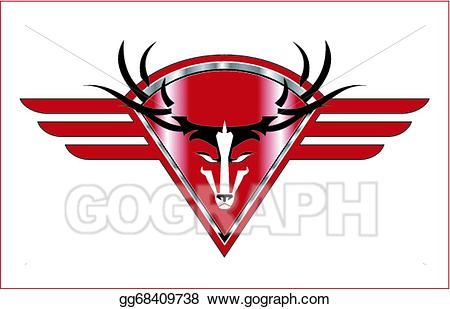 Clip art vector wild. Buck clipart emblem