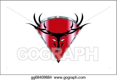 Vector illustration wild head. Buck clipart emblem