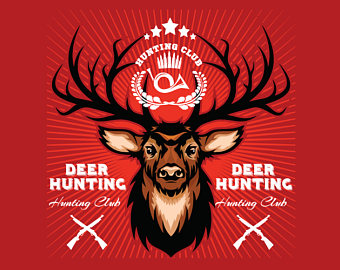 Deer logo t shirt. Buck clipart emblem