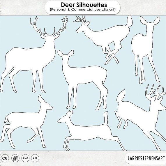 Deer clip art silhouettes. Buck clipart fawn