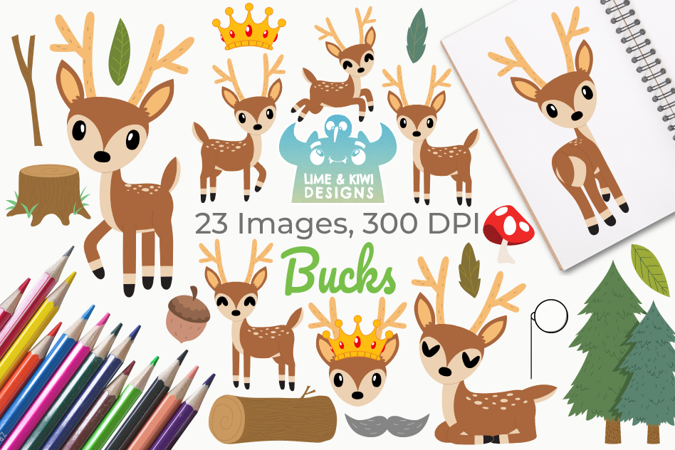 Bucks instant download art. Buck clipart vector