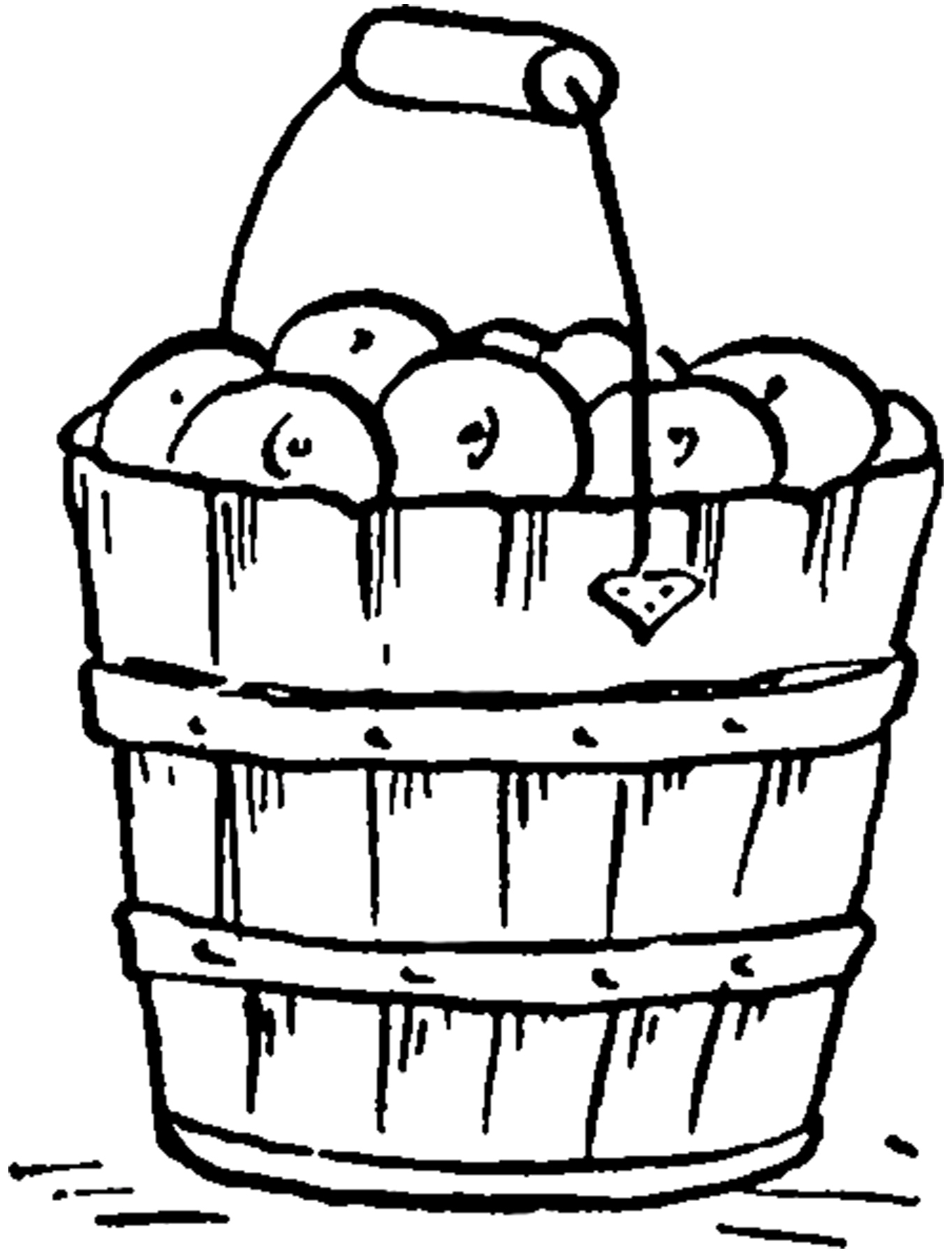 bucket clipart apple