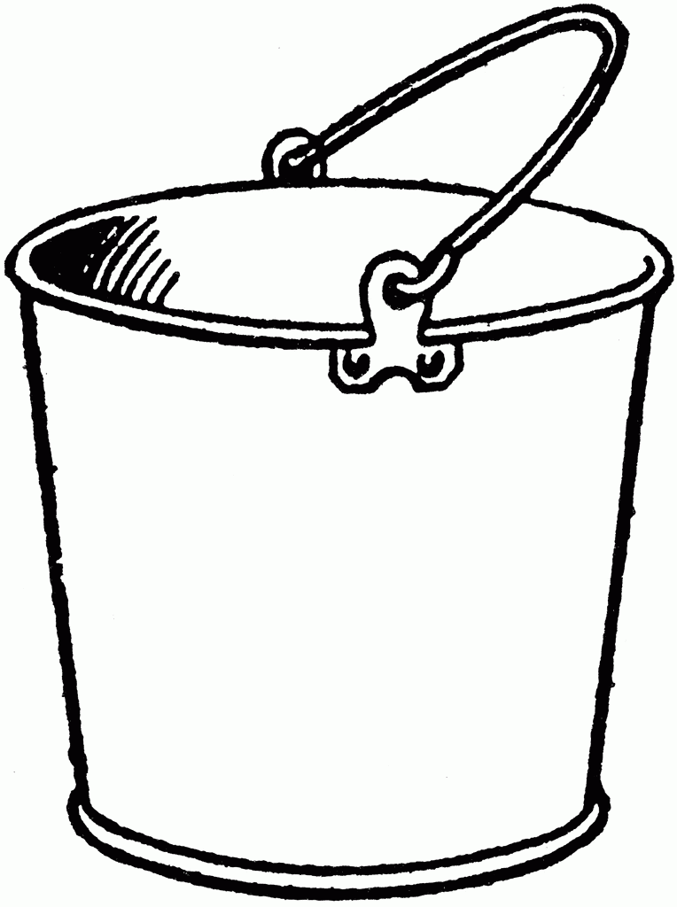 bucket clipart black and white