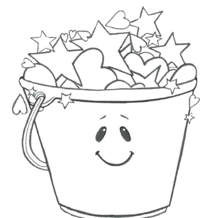 bucket clipart colouring page