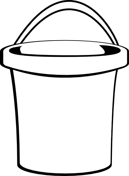 bucket clipart colouring page