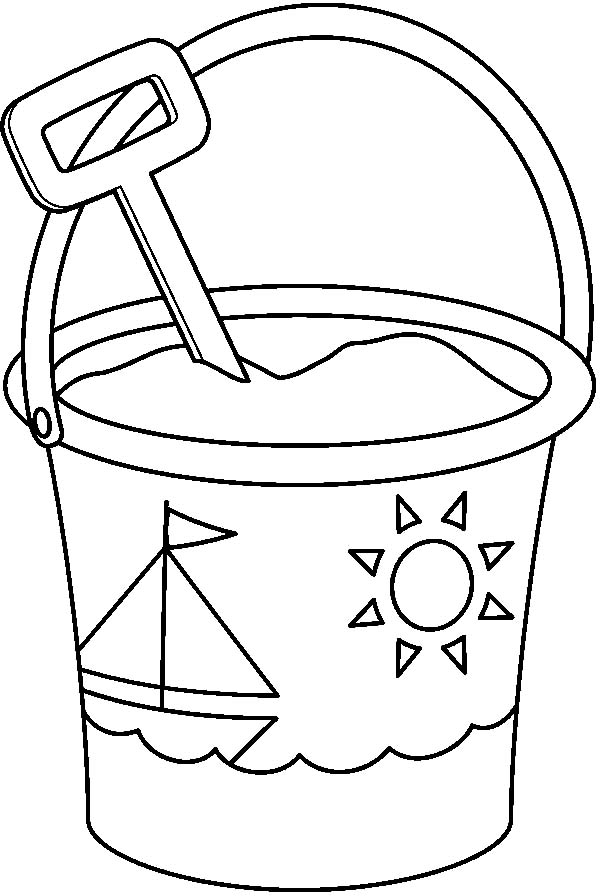 Bucket clipart colouring page, Bucket colouring page Transparent FREE