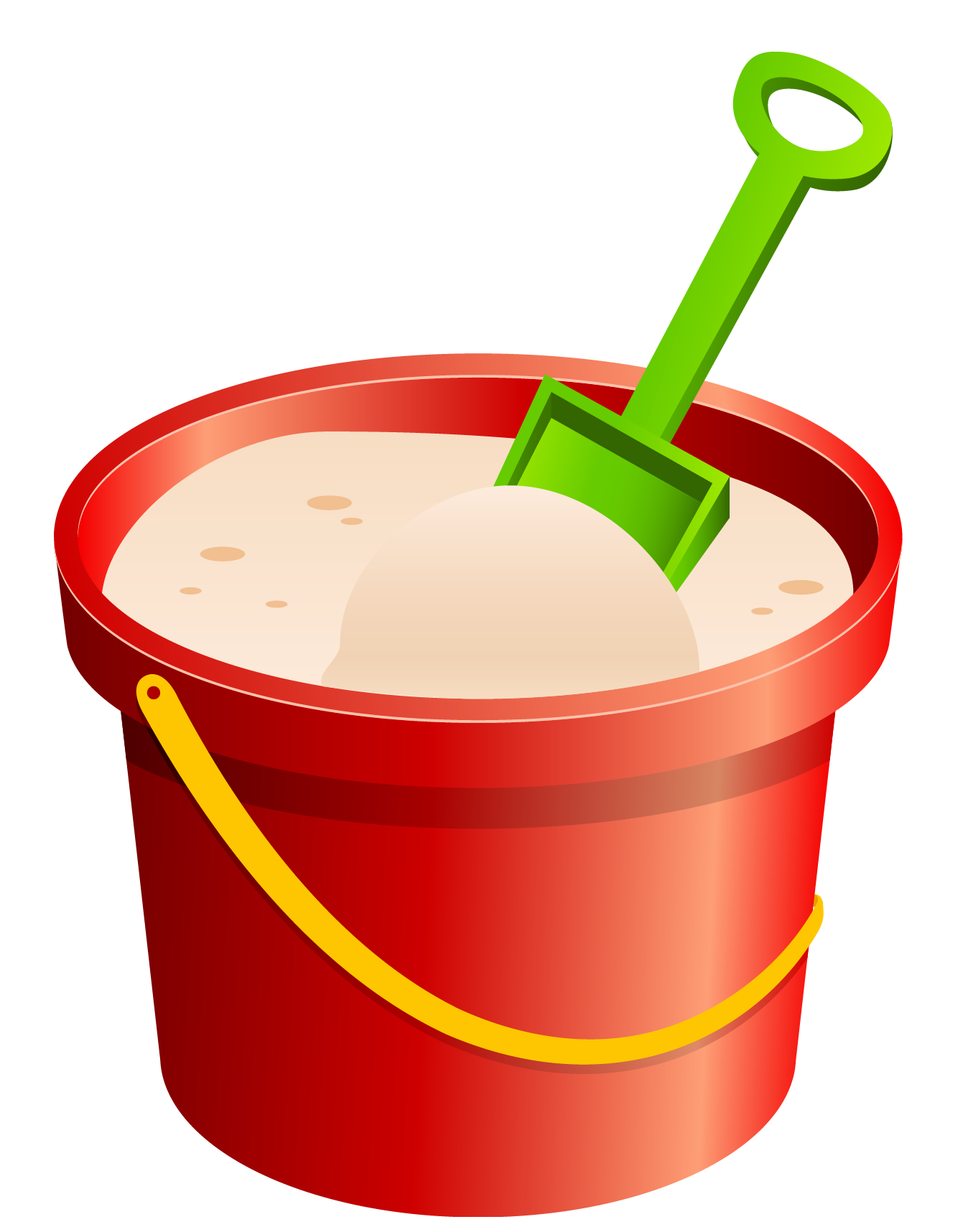 Green clipart pail. Red sand bucket and