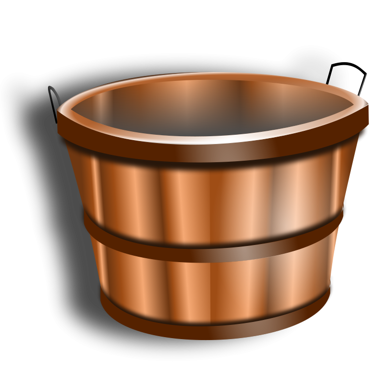 bucket clipart wooden bucket