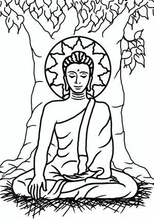 buddha clipart colouring page