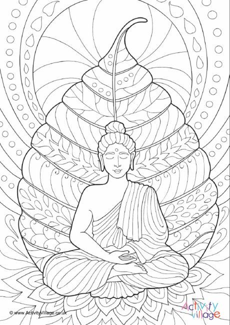 buddha clipart colouring page