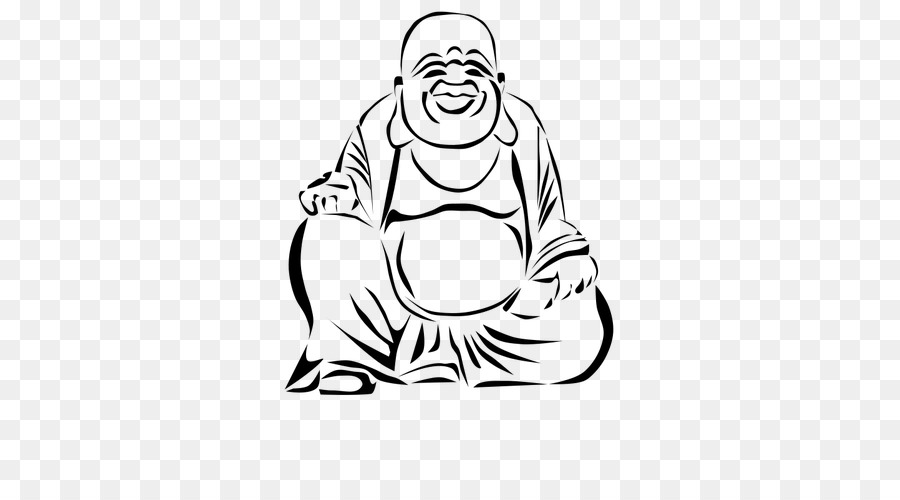 Buddha clipart drawing. Cartoon white hair transparent