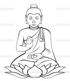 Vector image and free. Buddha clipart drawing