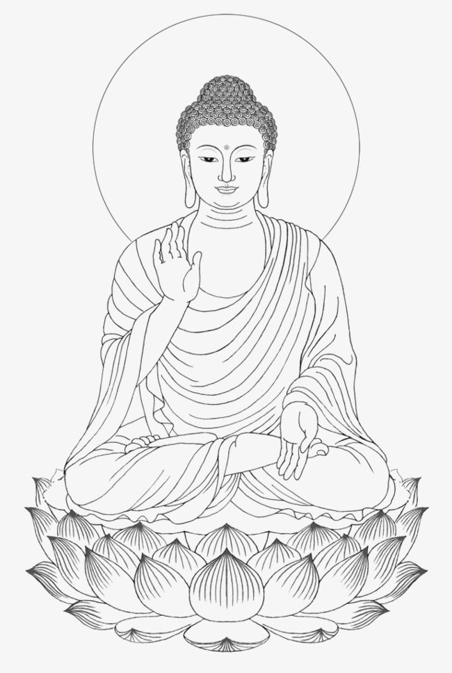 Buddha clipart drawing. Shakya muni painted portrait