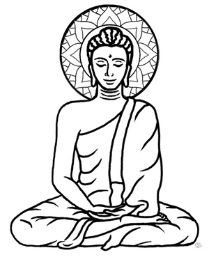 Buddha clipart drawing. Face line at getdrawings