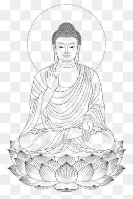 Shakya muni painted portrait. Buddha clipart illustration