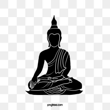  hand painted elements. Buddha clipart silhouette