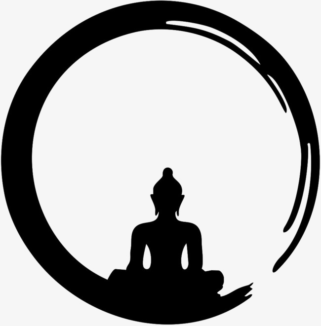 Material black statue png. Buddha clipart silhouette